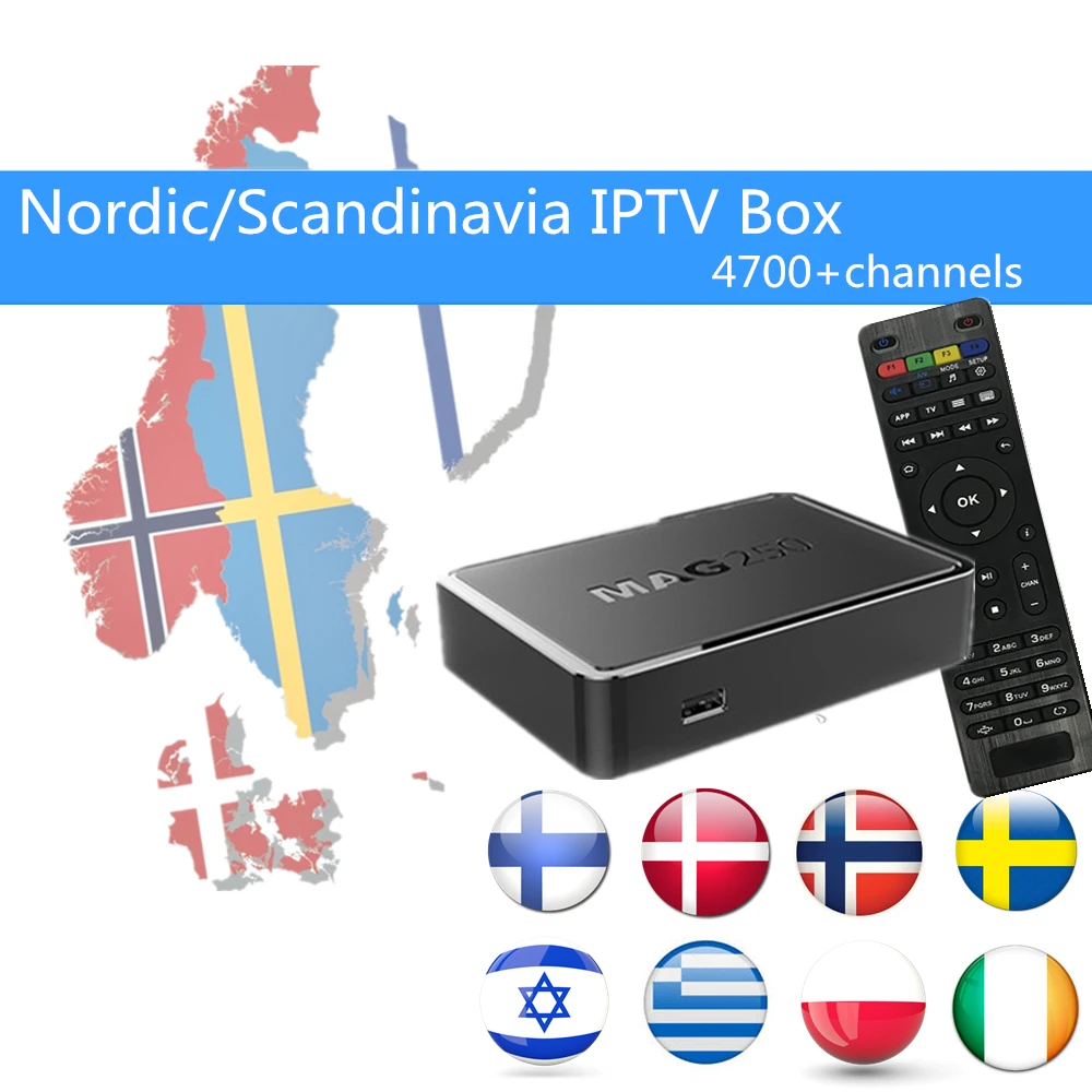Best Nordic IPTV Mag250 IPTV box+4800+ channels IsraelSweden Finland