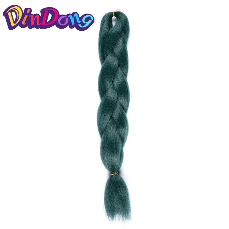DinDong кроше с Омбре Джамбо косы 24 дюйма синтетические плетеные волосы для наращивания Черный Коричневый Белый - Цвет: #14
