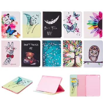 

For Apple iPad Mini5 Mini 5 Gen Tablet Magnet Smart Sleeve Case Print Flip Stand PU Leather Protective Skin Soft TPU Cover Shell