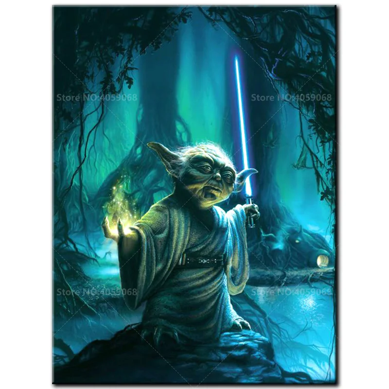 

Full drill Square/Round diamond painting 5D DIY diamond embroidery Yoda master Cross Stitch Rhinestone Mosaic Decoration A1107
