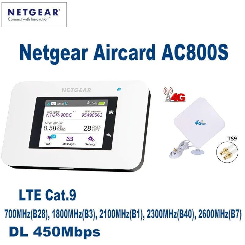 Netgear Aircard 800S (AC800S) LTE Cat 9 Mobile Hotspot Plus With 4G External Antenna | Компьютеры и офис