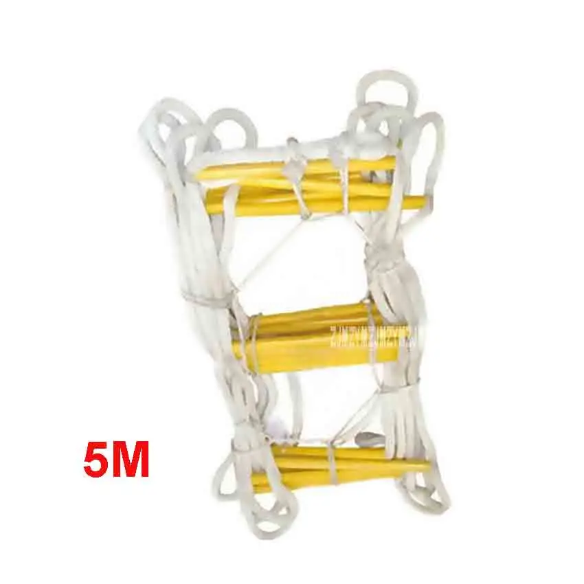 New 5M Upgrade Escape Ladder Wear-resistant Reinforced Anti-skid Soft Ladder Fire Inspection Rope Ladder 18-20MM (1-2nd floor)