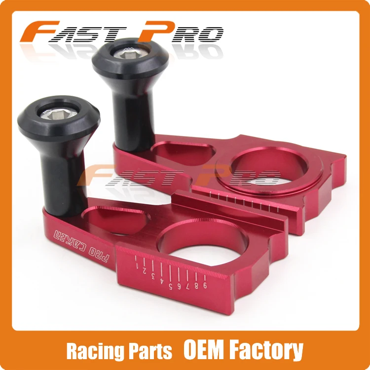 CNC Rear Chain Adjuster Axle Blocks With Slider Bolts For CR125 250