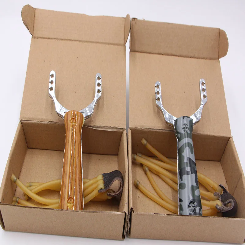 

Hunting Slingshot Stainless Steel Outdoor Slingshot Rubber Bands Outdoor Activities Wood Grain Mahogany Wolf ka zhu Slingshot Ou