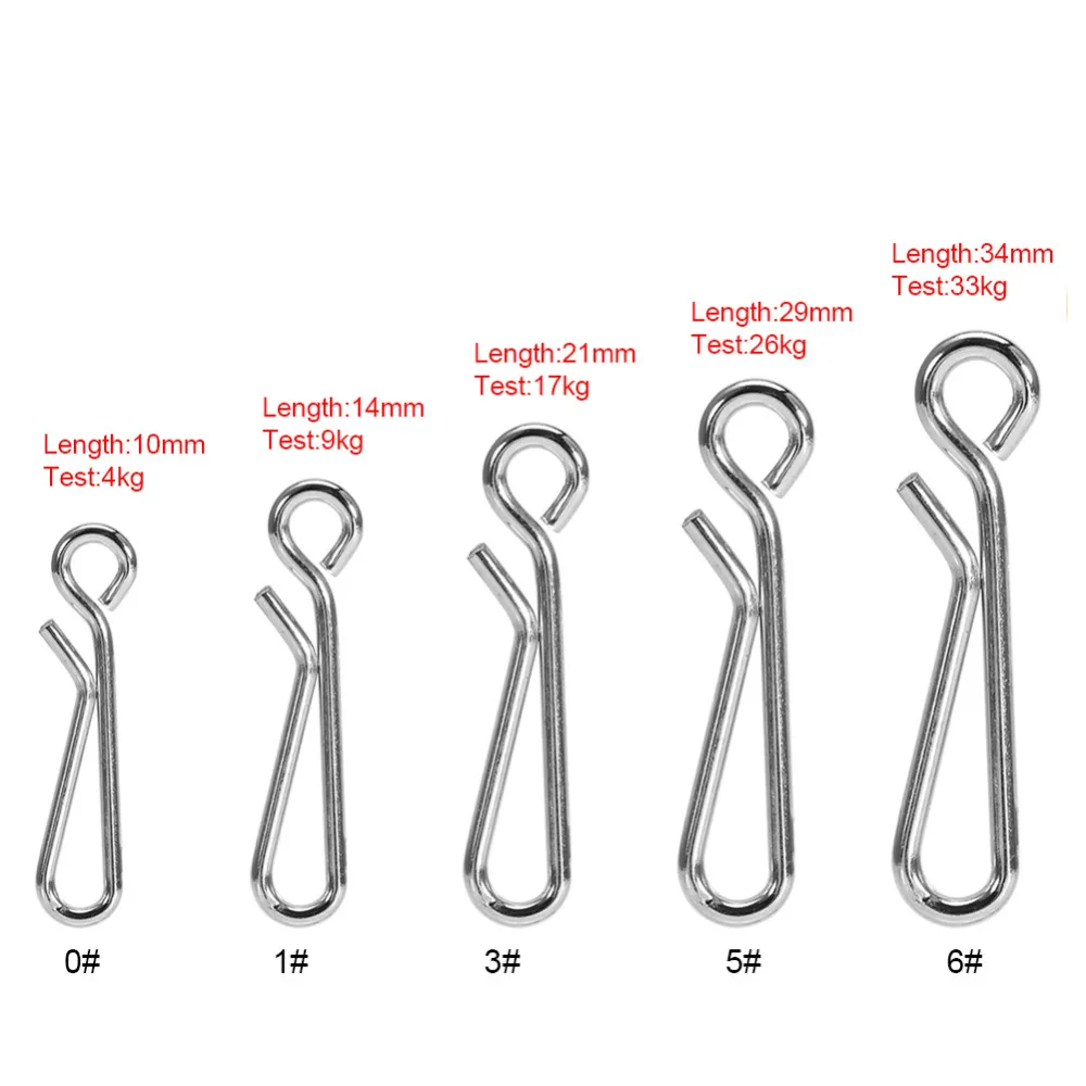 

50/100 Pcs Stainless Steel Quick Change Fishing Swivel Connector Interlock Rolling Swivels Fishhook Connector Snap Barrel Swivel