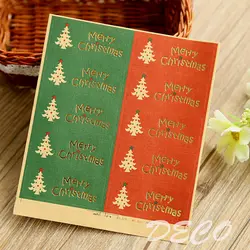 Симпатичная Новогодняя елка бумага подарочная печать наклейки для хлебобулочных и подарочная упаковка Kawaii клей наклейки (ss-a846)