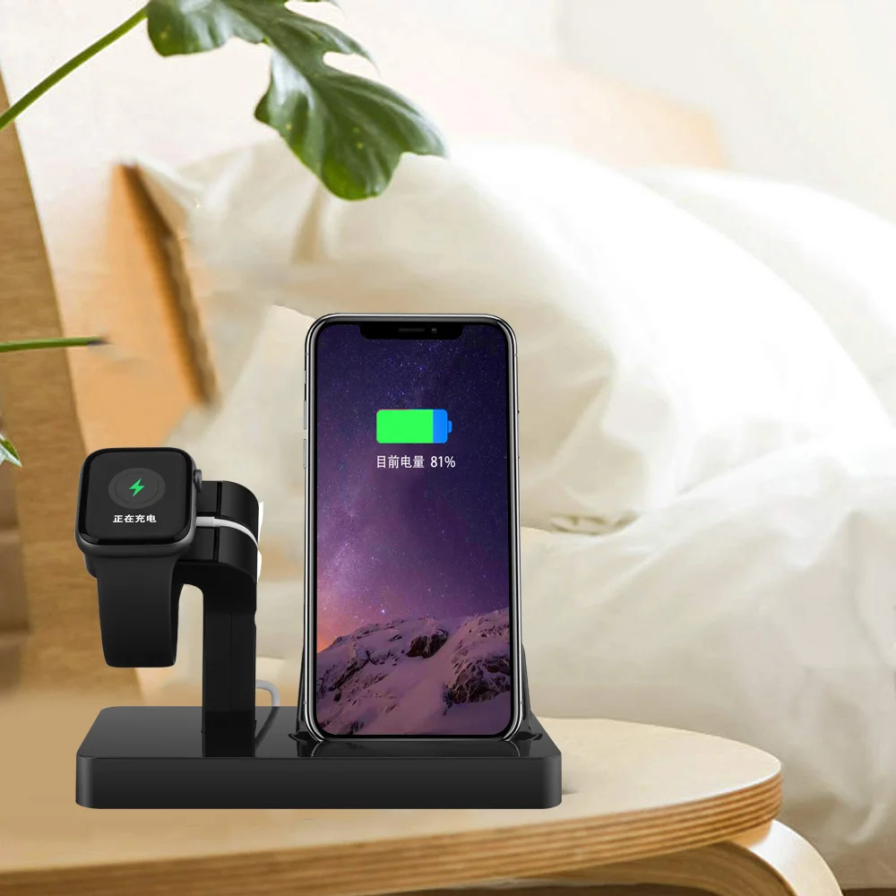Зарядный держатель FDGAO 2 в 1 для Apple Watch 5 4 3 Док станция iPhone 11 X XS XR MAX 6 7 8 Plus Usb