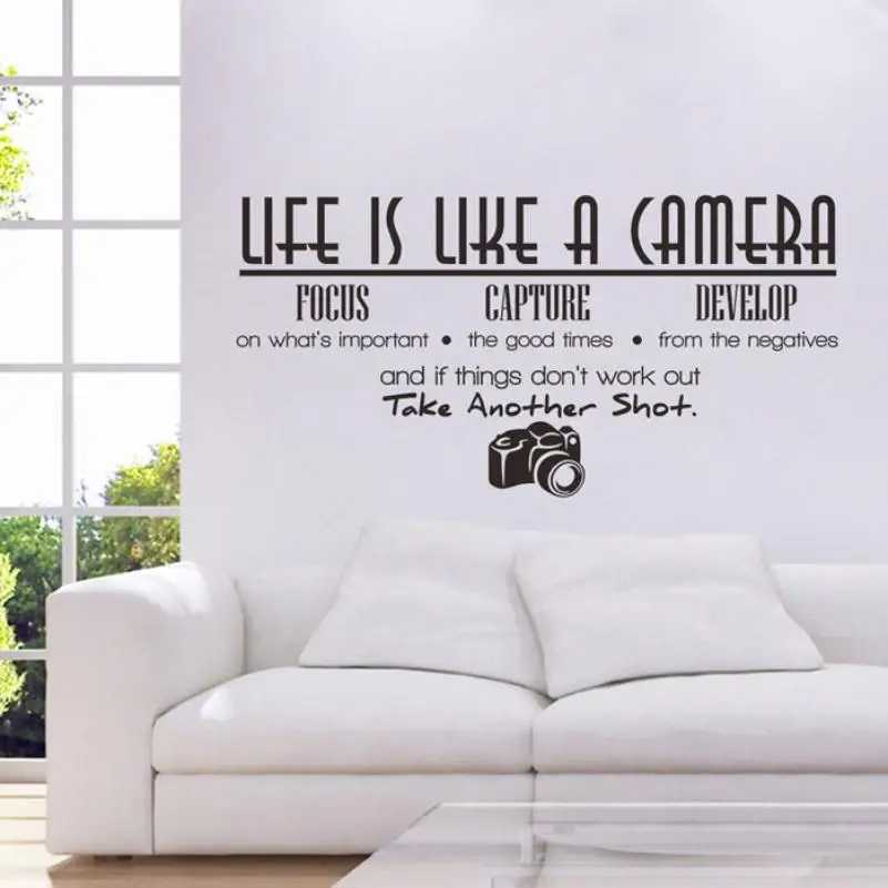 new qualified 2017 life is like a camera wall sticker quote vinyl