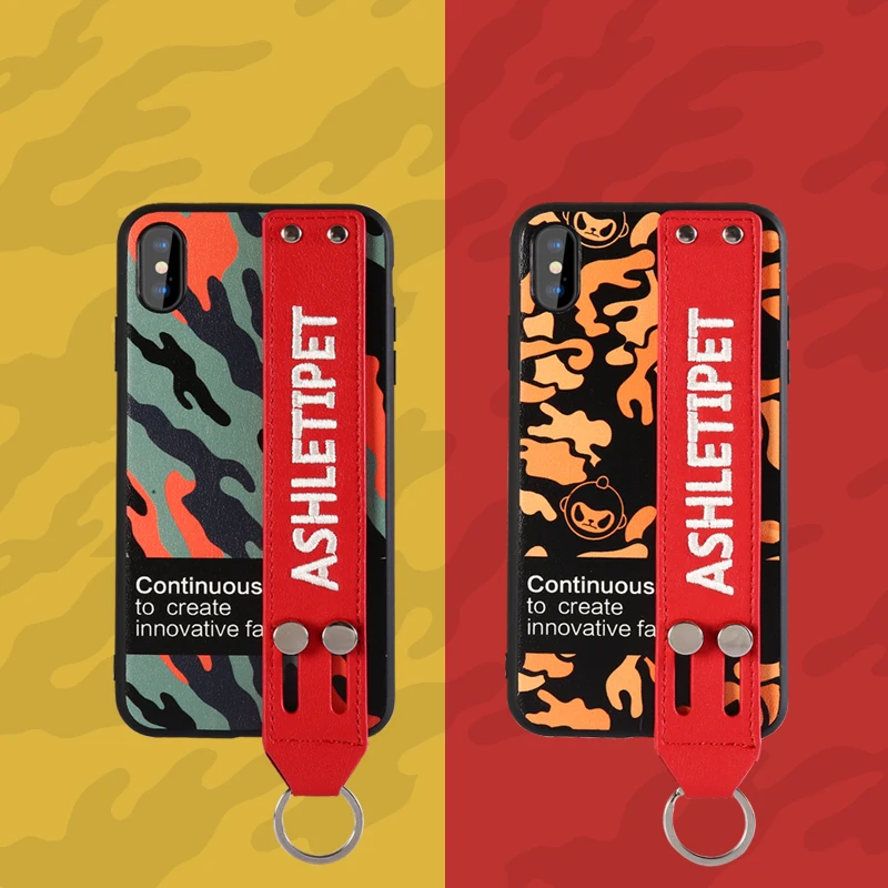 Кожаный чехол с ремешком на запястье для iPhone XS max 7 8 Модный защитой от падения XR X