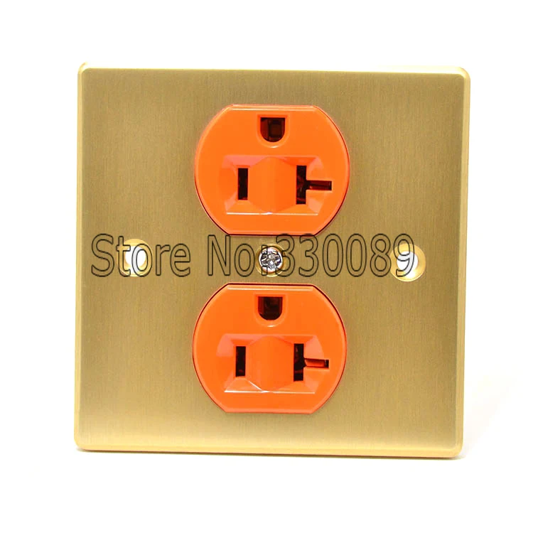 Free shipping One pieces Red Copper US AC 20A Power Receptacles wall