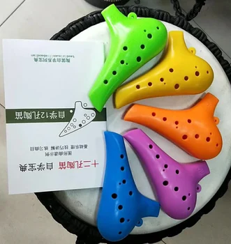 

ABS Plastic Ocarina 12 Holes Flute Alto C Wind Musical Instrument for Beginners 5 colors New Pattern Ocarina
