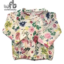 Розничная ; Одежда для маленьких детей; Одежда для девочек; рубашка с длинными рукавами и цветочным принтом; блузка; Одежда для младенцев; сезон весна-осень