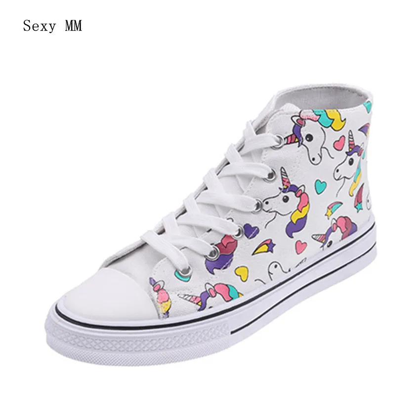 

Shoes Canvas High Top Flats Women Trainers Breathable Lace-Up Shoes Woman Casual Skate Walking Flat Shoes Zapatillas Mujer