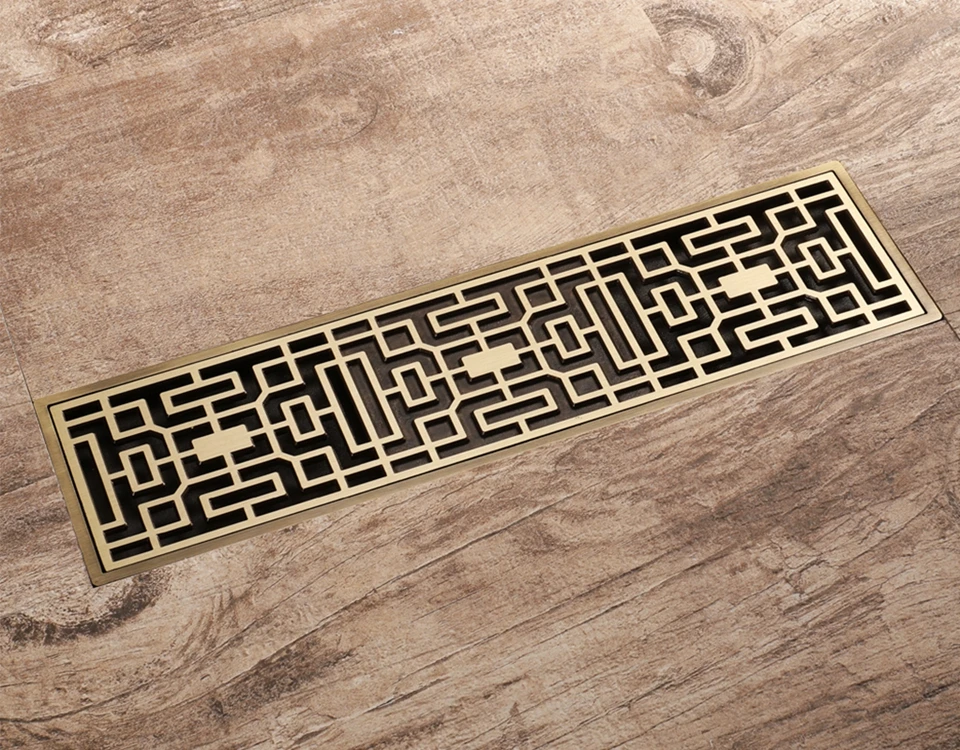 Linear Shower Art Carved Cover Floor Waste Drain