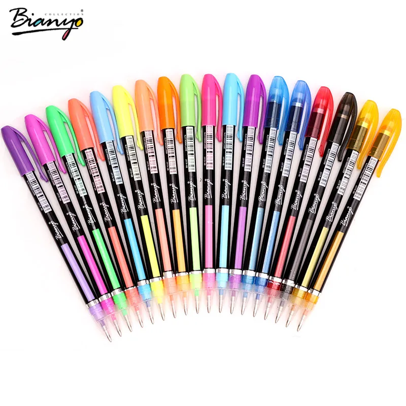 Bianyo милые Гелевые ручки для школы 36/48 Цвета Pen Set школы и офиса канцелярские шариковых ручек papelaria для письма