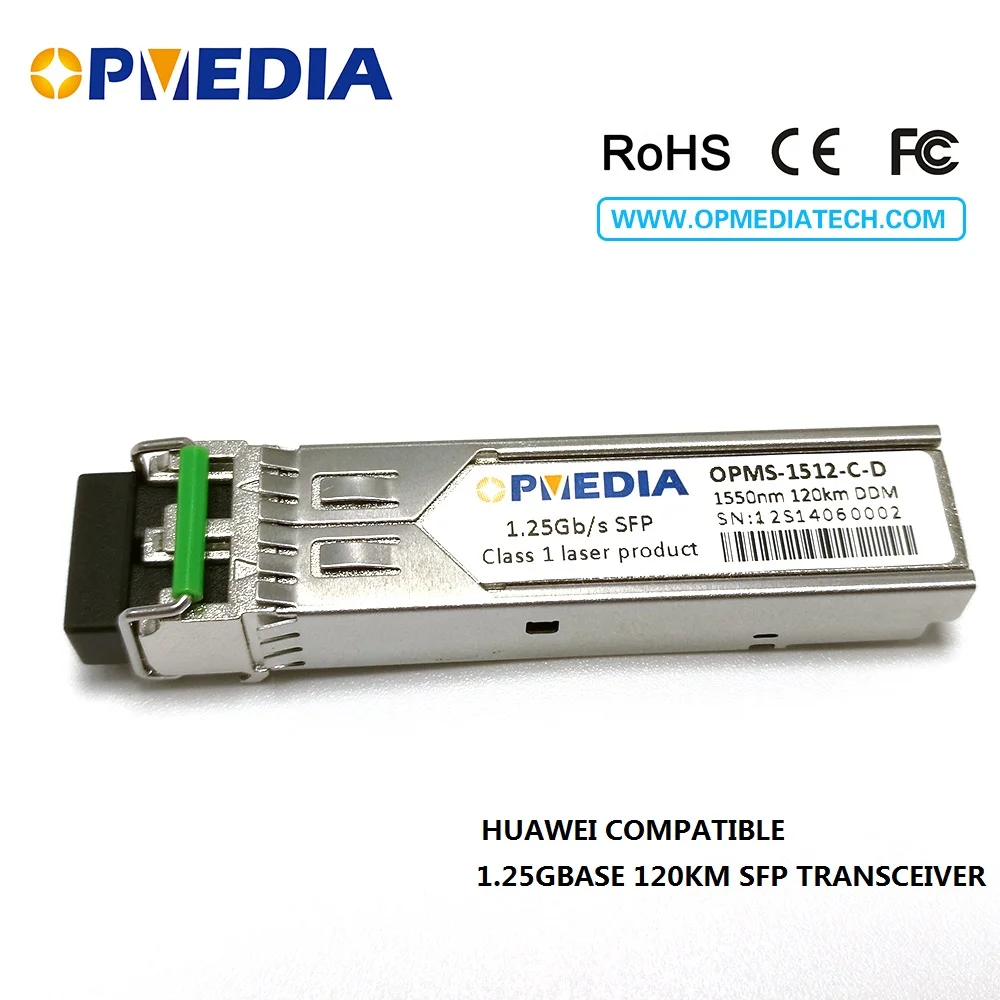 

1000base-zx,1.25G 1550nm 120km SFP transceiver, optical module with DDM and LC connector,100% compatible with Huawei equipments