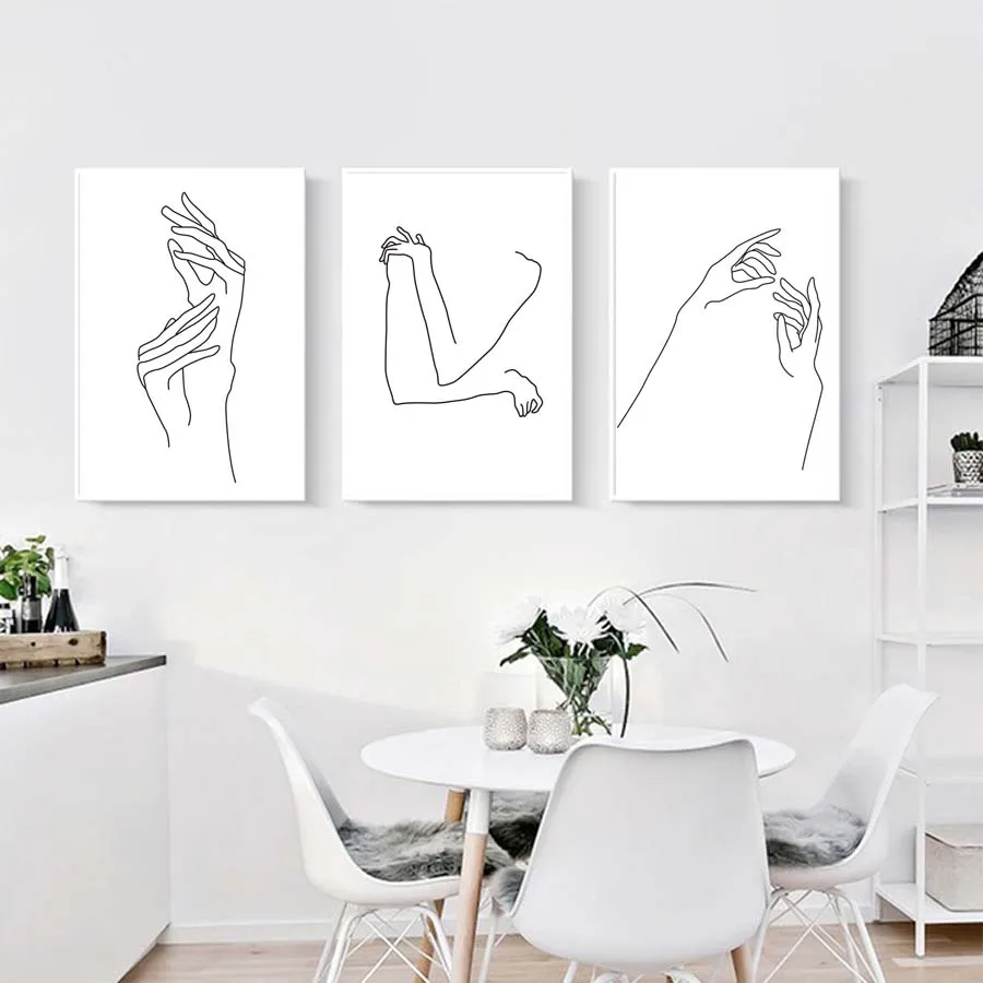 Lady Body Line Drawing Abstract Poster&amp;Prints Modern Canvas Painting Modular Wall Picture For Girls Bedroom Wall Art Home Decor (2)