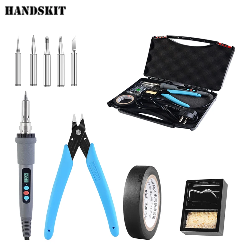 

Digital Soldering Iron 90W 220V/110V Electric Soldering Gun Adjustable Temperature Soldering Iron +5PCs Solder Tips Free Shippin