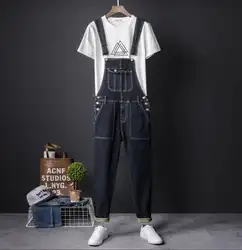 S-XXXL 2018 тренд деним сиамские джинсы комбинезоны в европейском и американском стиле Мужская Ретро Тонкий ноги сиамские Штаны Большие размеры