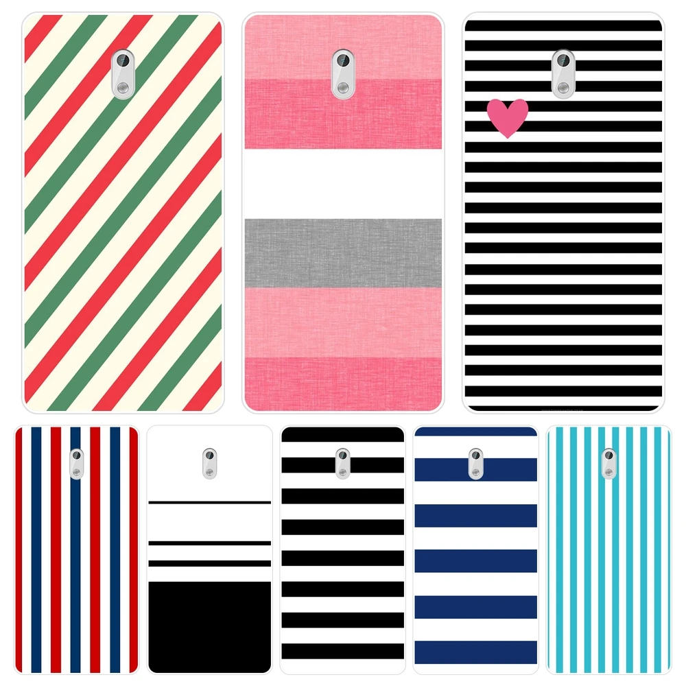 TPU Silicone Phone Case For Nokia 7 Plus X6 Blue White Black Stripes Pink Heart Soft Back Cover 8 6 5 3 2 1 | Мобильные телефоны и