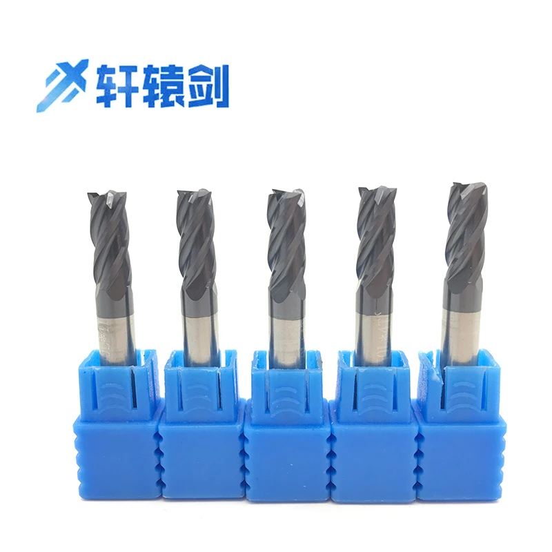 

5PCS HRC50 4Flute 10mm Solid Carbide Endmill 75mm 100mm Long end mill Standard Length Side milling Slotting Profiling face mill