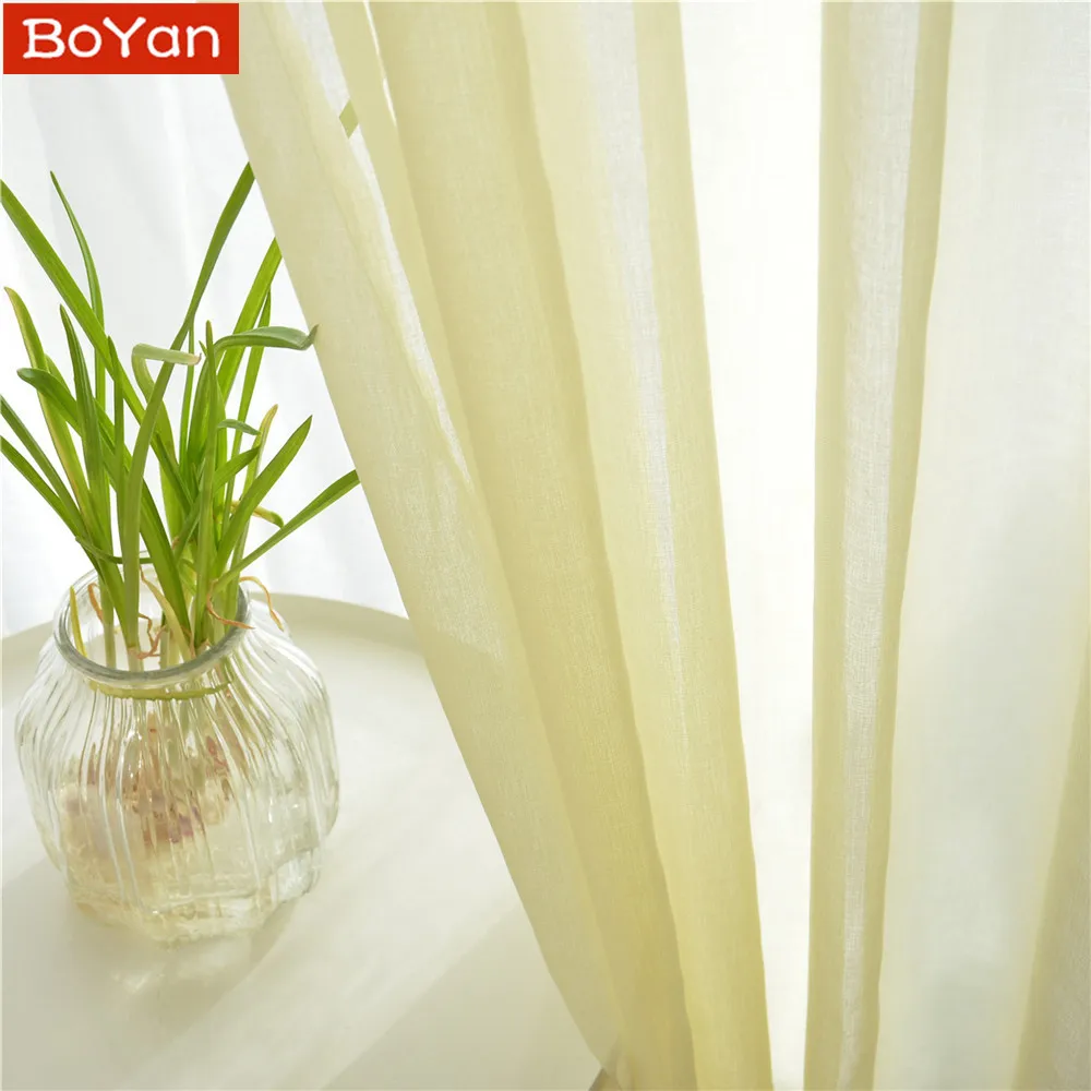 

Latest Cheap 4 Colors European Beige Veil Fabric for Curtains Plain Tulle Sheer on Bedroom Window Treatment Cortains Decoration