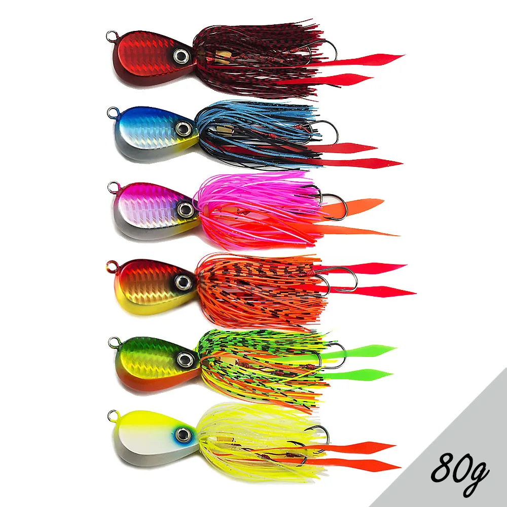 

Countbass 6PCS 80g 2.82oz Salty Rubber Jig Lure for Fishing Metal Jigs Bottom Squid Snapper Jigging Lure Japanese Quality