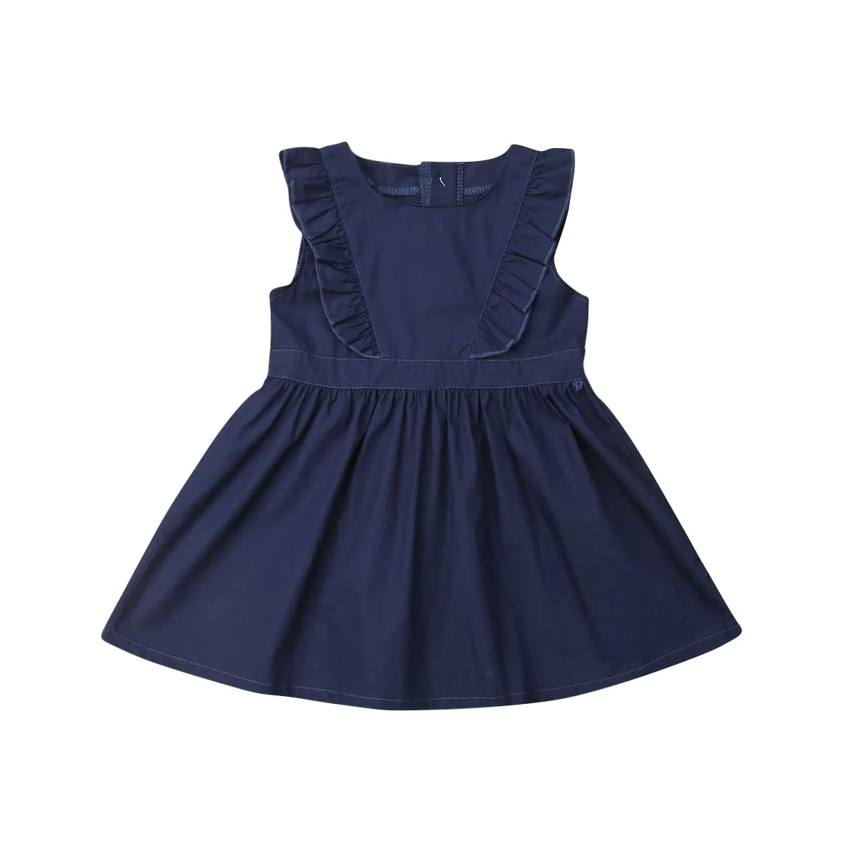 

Girl Dress Newborn Kids Baby Girls Cotton Summer Sundress Casual Sleeveless Solid Princess Dress