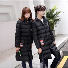 2017 Winter long Parkas warm bomber jacket for men women lover jacket coat pockets thicken autumn mens outerwear overcoat male