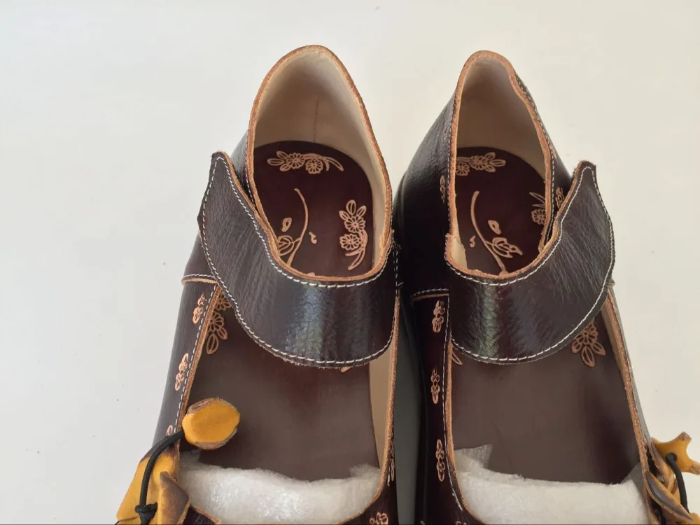 Las Retro Vaca Tallado Mano Niña Mori Arte folk De Mujeres Zapatos Deep Estilo Capa Careaymade Puro Cabeza A Hecho Piel 3a Coffee 0327 Sandalias wTx4OwPYWq
