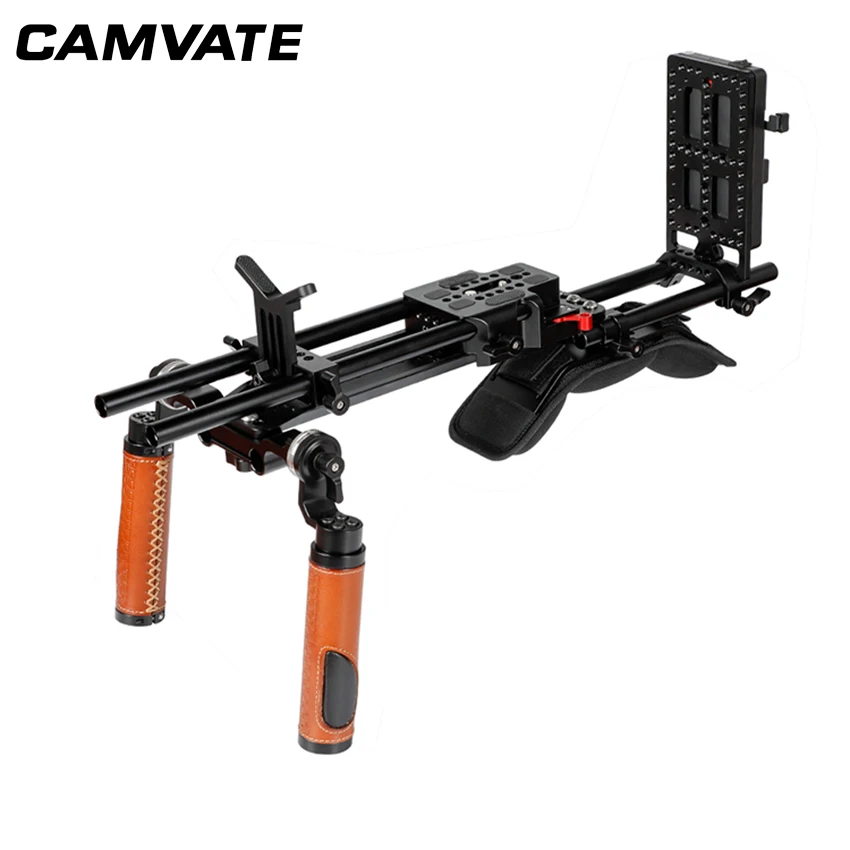 CAMVATE полностью оборудованная видеокамера наплечное крепление видео установка с 1" ARRI ласточкин хвост мост пластина и адаптер питания сплиттер C2170