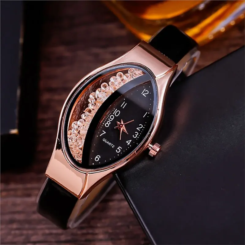 

Quartz Watch Women'S Wrist Watch Fashion Bracelet Watch Ladies Party Analog Wedding Wristwatch Flow Sand Ellipse Wristwatch