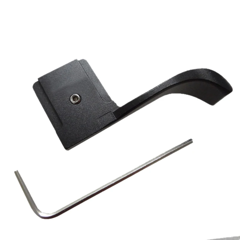 Metal Finger Handle Thumb Grip w/ Flash Hot Shoe Mount Holder Bracket