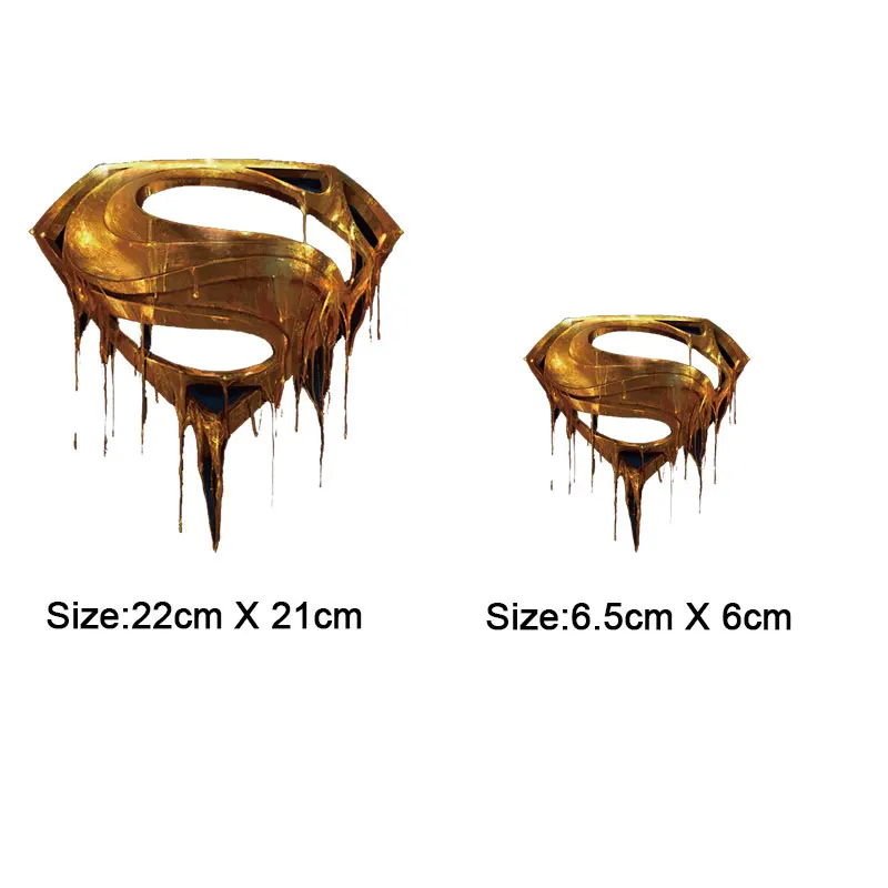 Крутой Супермен железный патчи для одежды Золотой логотип значок наклейка переводная термоколлагент Футболка теплопередача parches ropa