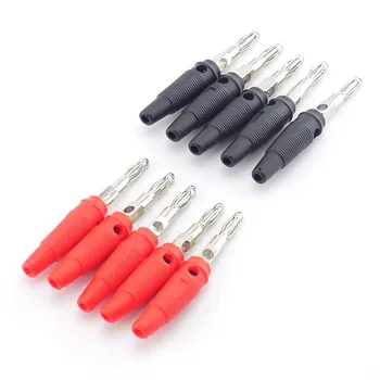 

10pcs 4pcs 4mm Banana Plugs Connector Solderless video Musical Speaker Stackable Cable Wire Pin Banana Plug Connectors Red Black