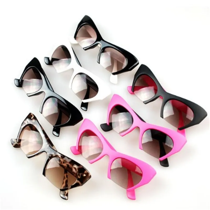 

2019 Unique Half Frame Women Cat Eye Sunglasses Brand Designer Fashion Ladies Multicolor Tint/Clear Lens Shades Direct Selling