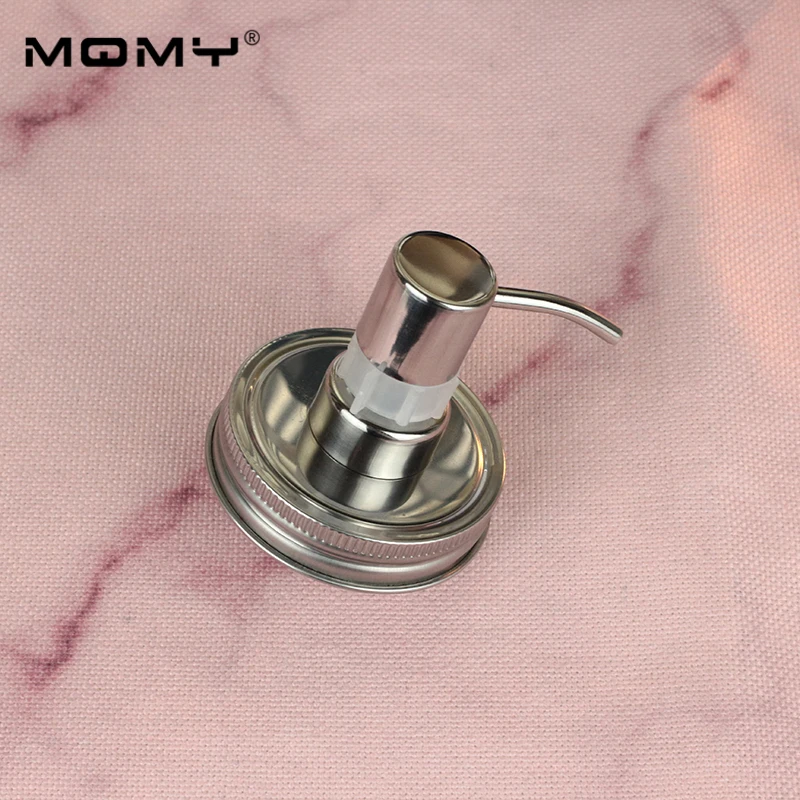 Диспенсер из нержавеющей стали для жидкого мыла Mason Jar (jar не включает) крышка оптом Матовый Серебряный лосьон насос с зажимом блокировки