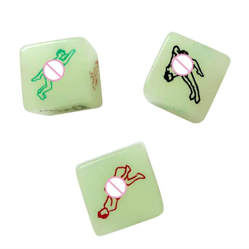 2Pcs 6 Side Erotic Luminous Dice Couples Flirting W/Posture Toys Love Posture Guide Night Lights Luminous Love Dice Sex Toy game dice dice set acrylic dice