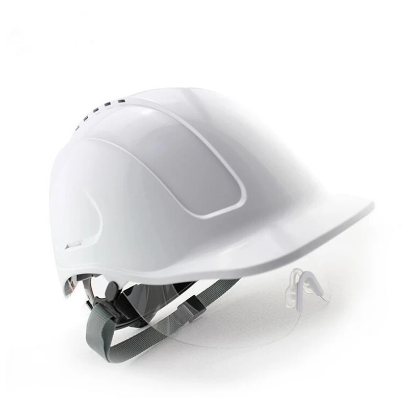 ABS glazed steel building site safety helmet with glasses anti smash breathable construction site work hard