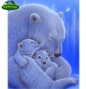 

DIY Diamond Embroidery Polar Bear Painting Three Bears Family Pattern Home Decoration Mosaic Handmade Craft 3d Cross Stitch Kits