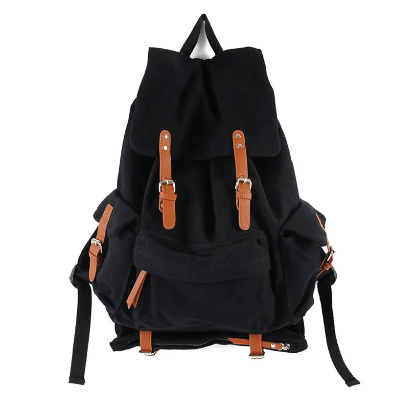 

Vintage Leather military Canvas Casual Travel backpack Men/Women backpack student school bag drawstring backpack 2017 bagpack