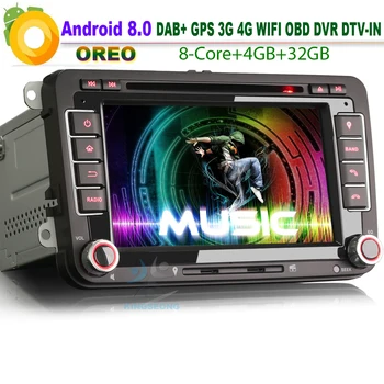 

8-Core 7" Android 8.0 DAB+ Car Radio player for SKODA Fabia Combi octavia SatNav WiFi 3G 4G GPS DVR BT SD OBD DTV-IN Car Stereo