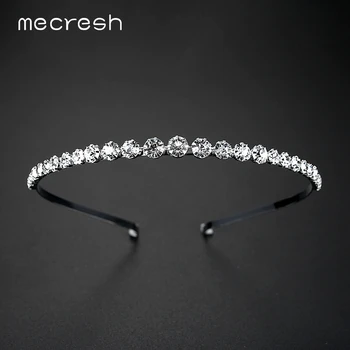 Mecresh Rhinestone Beads Wedding Hair Accessories Hairbands Crystal Bridal Hair Combs Wedding Jewelry Christmas Gift TS001