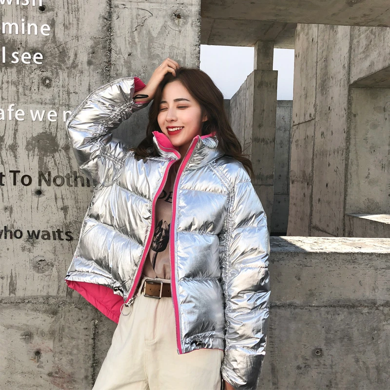 Женское зимнее пальто 2020 двухсторонняя одежда парка на белом утином пуху 90%