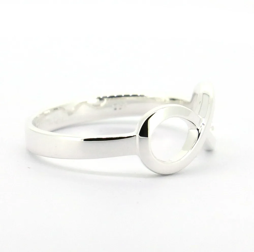 Хорошо сделанное твердое 925 пробы Серебряное Бесконечное Кольцо|silver infinity ring|infinity