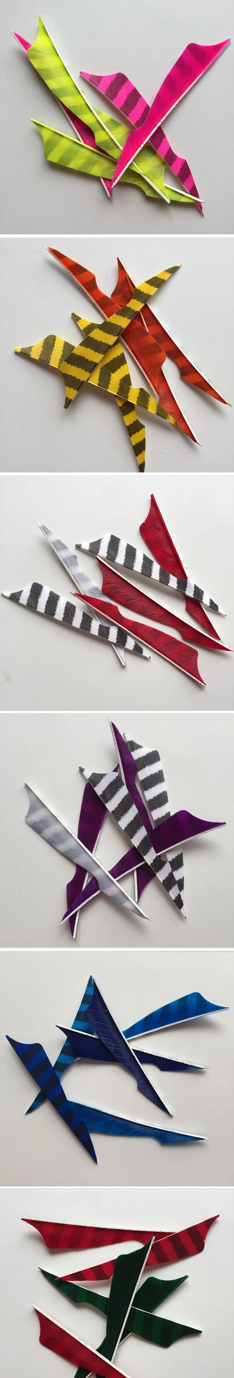 Penas de Arco e Flecha para Arco e Flecha Ontfihs Listrado Lado Picada Seta Pena Acessórios Fletches Rw-50 Pcs 4 3 Para Arco E Flecha Acessórios Fletches