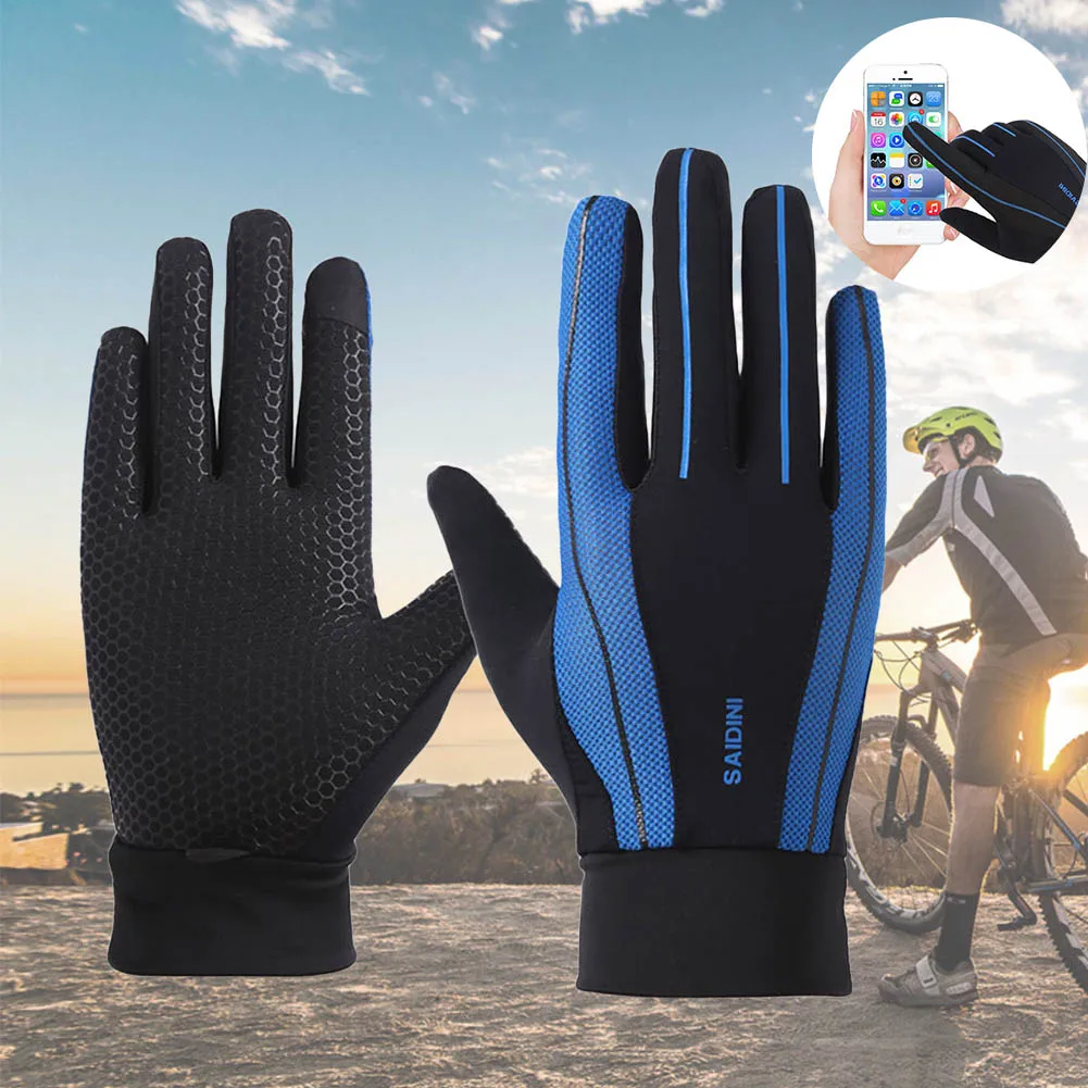 

Men Touchscreen Cycling Gloves Breathable Silicone Anti-slip Full Finger Mountain Road Bike Gloves ZJ55