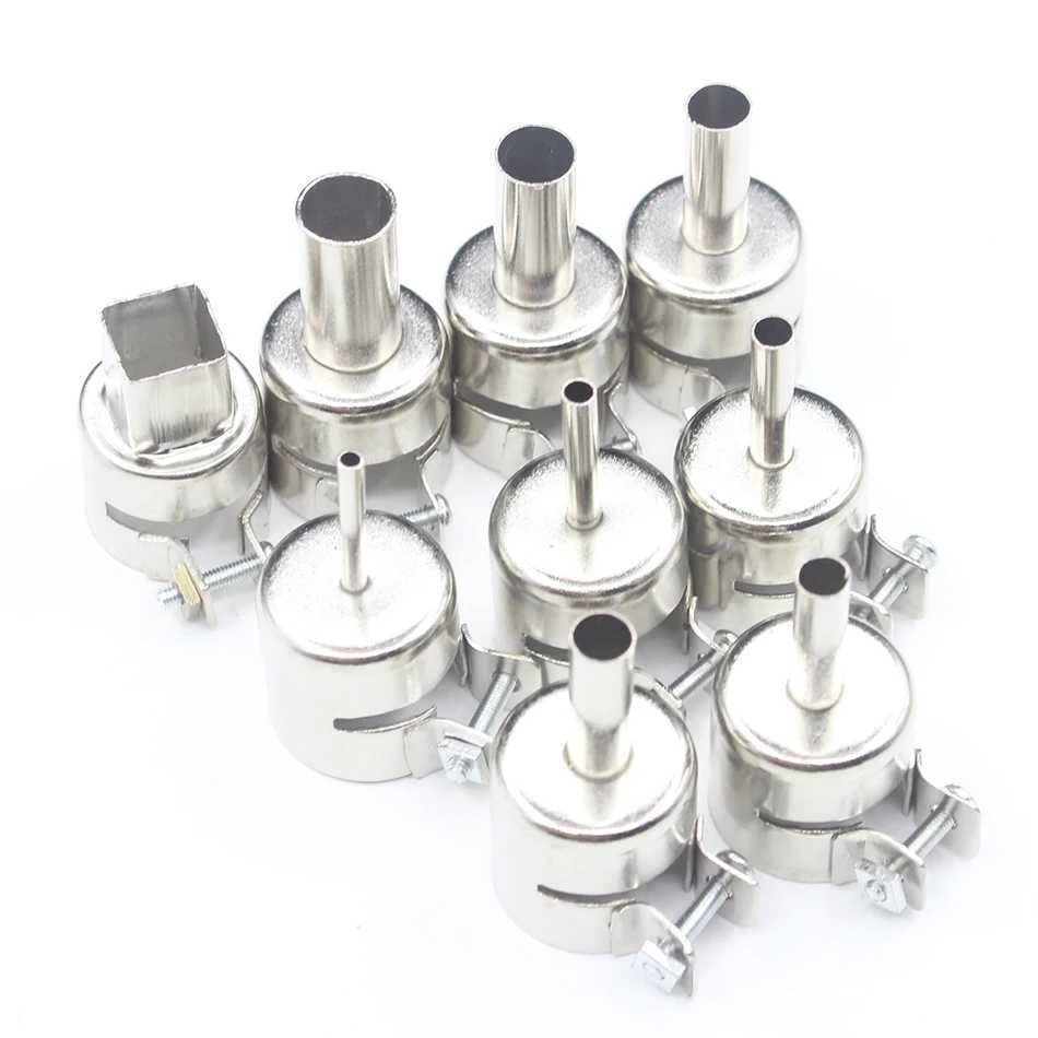

9PCS Hot Air Gun Nozzle Universal Gun Nozzle for SMD 850 852D 898 858 Soldering Station Attachments Hot air Desoldering Station