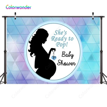 

Colorwonder Photography Background Pregnant Woman in the Circle 7x5ft Gradient Triangles Seamless Backdrop for Baby Shower Decor
