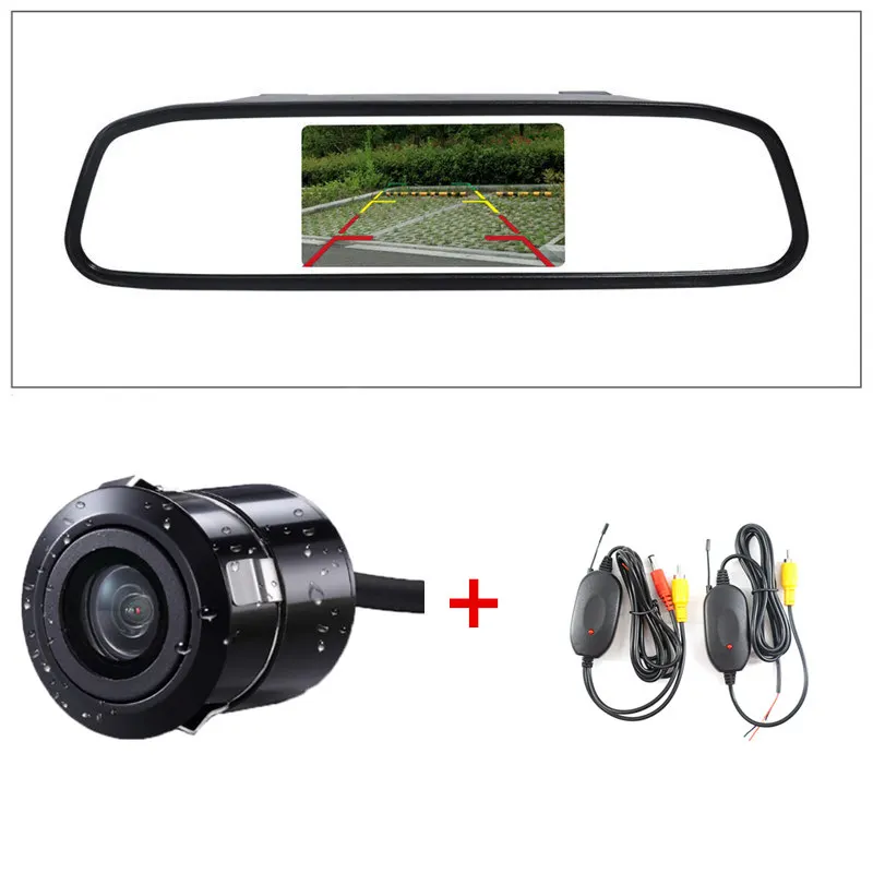 GSPSCN 2,4G беспроводное 5 дюймов TFT lcd Зеркало заднего вида Автомобильный монитор видео вход с цветным видом автомобиля 170 Угол заднего вида камера - Цвет: Wireless K185